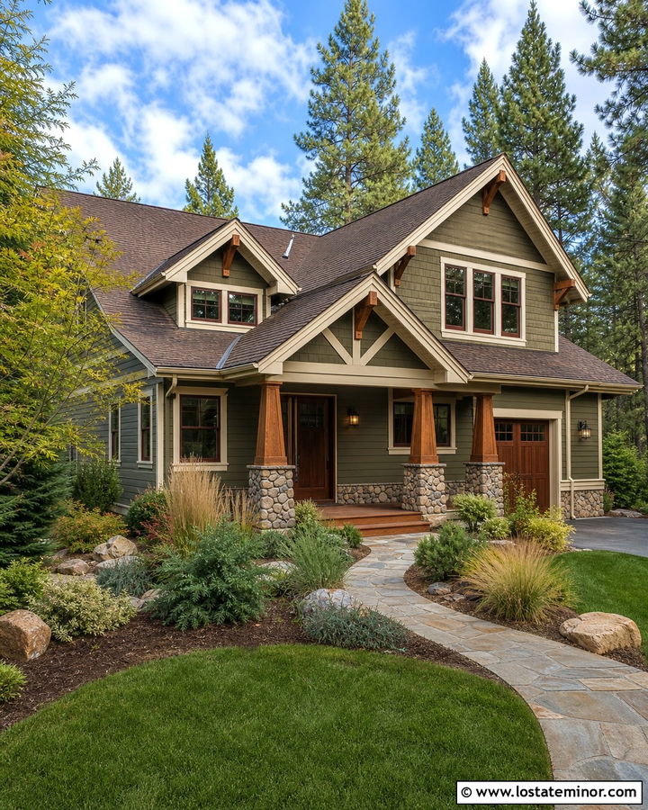 Moss Green House With Brown Shingle Roof - 30 Moss Green House Design With Roof Ideas