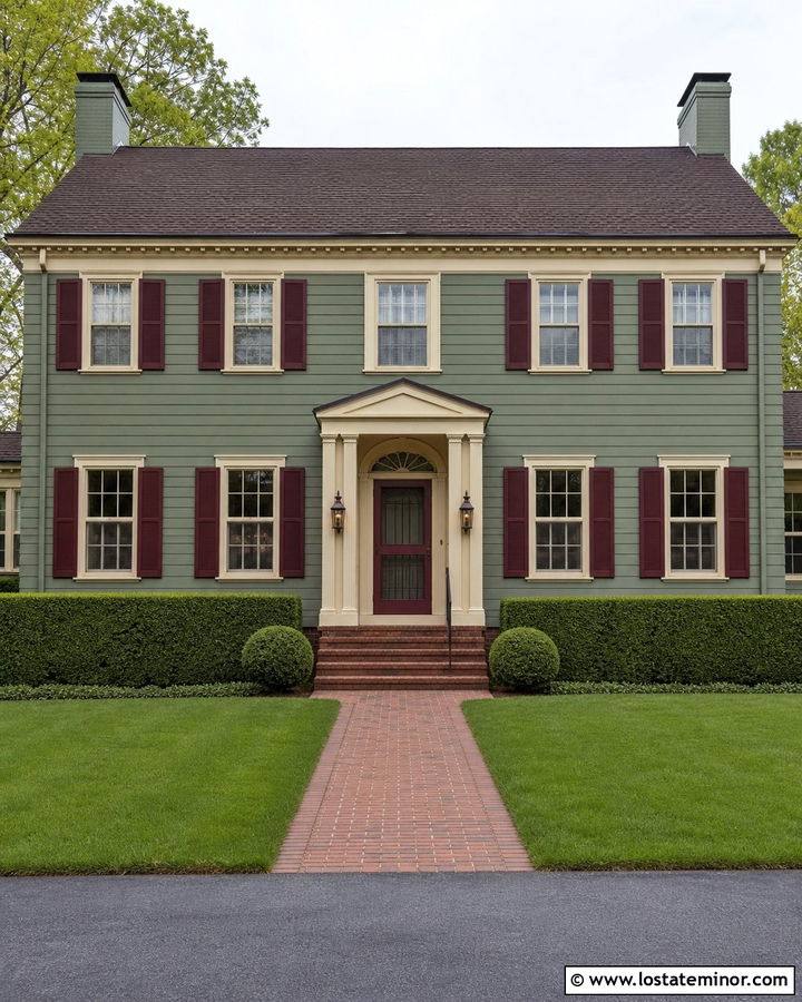 Moss Green House With Burgundy Screen Door - 30 Moss Green House Design With Screen Door Ideas
