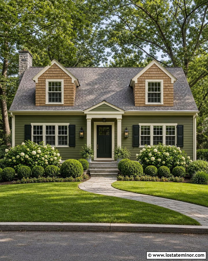Moss Green House With Cedar Shake And Gray Roof - 30 Moss Green House Design With Cedar Shake Ideas