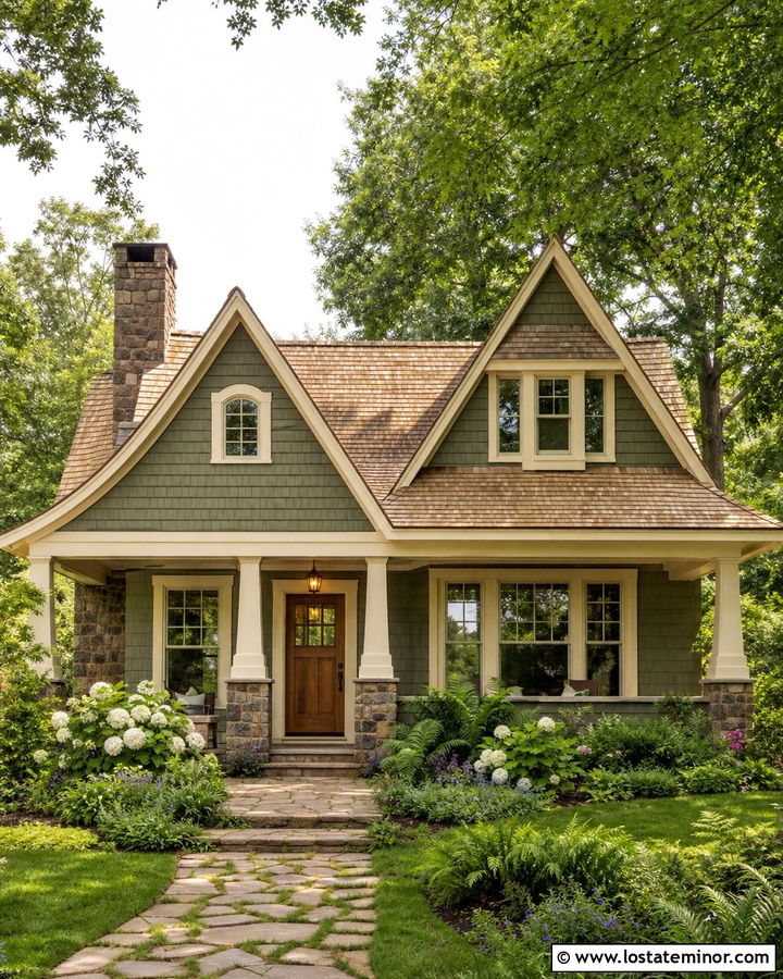Moss Green House With Cedar Shake Roof - 30 Moss Green House Design With Roof Ideas