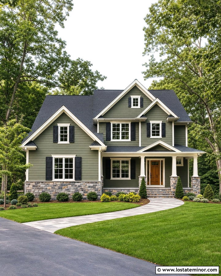 Moss Green House With Charcoal Roof - 30 Moss Green House Design With Roof Ideas