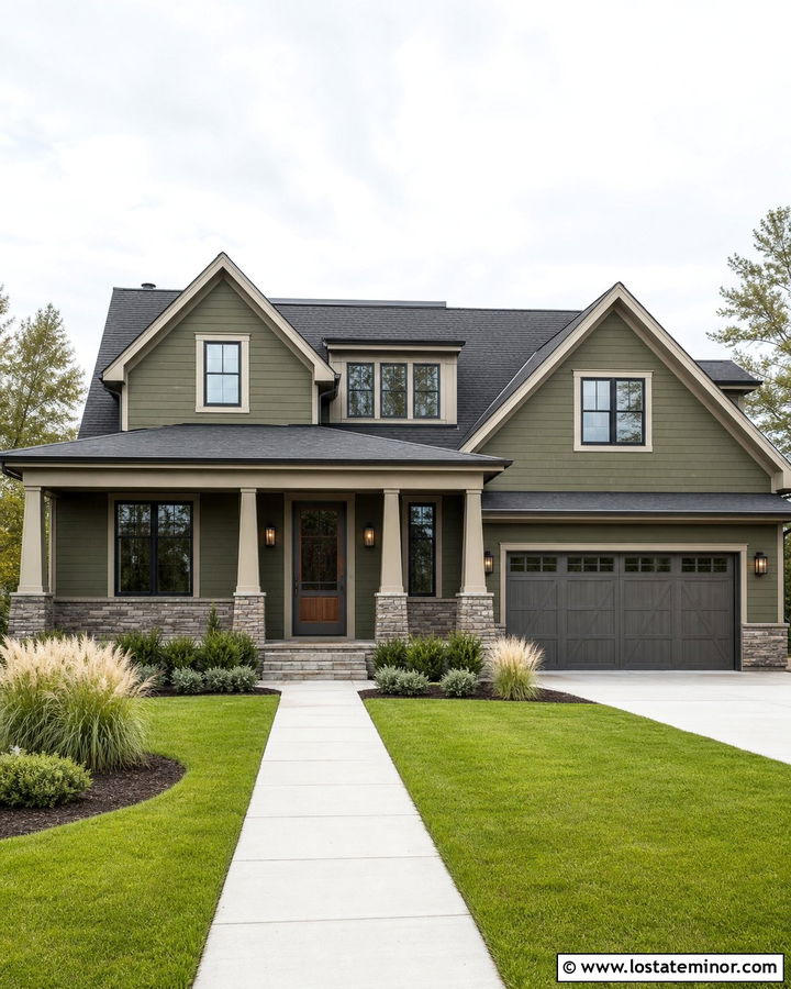 Moss Green House With Charcoal Screen Door - 30 Moss Green House Design With Screen Door Ideas