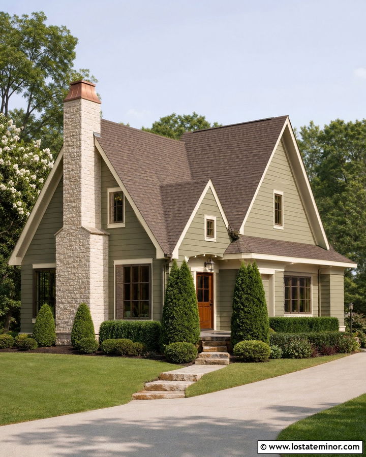 Moss Green House With Copper Chimney Cap - 30 Moss Green House Design With Chimney Ideas