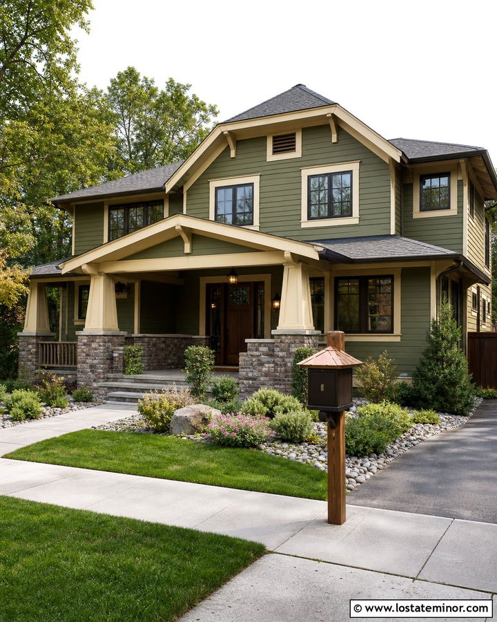 Moss Green House With Copper Roof Mailbox - 30 Moss Green House Design With Mailbox Ideas
