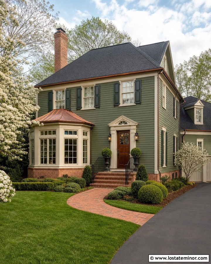 Moss Green House With Copper Roof Sunroom - 30 Moss Green House Design With Sunroom Ideas