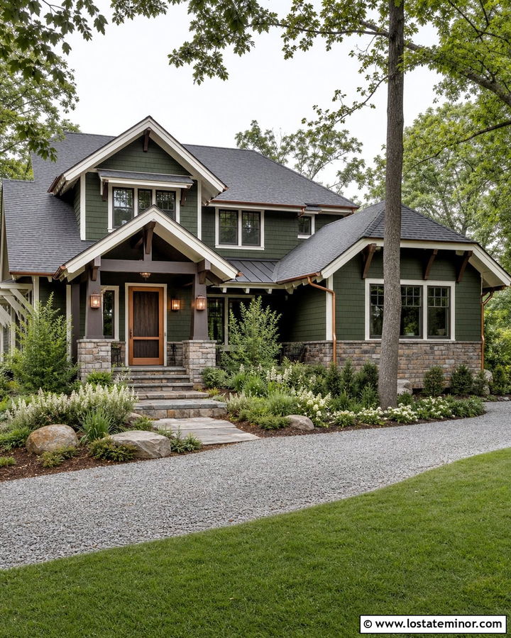 Moss Green House With Copper Screen Door - 30 Moss Green House Design With Screen Door Ideas