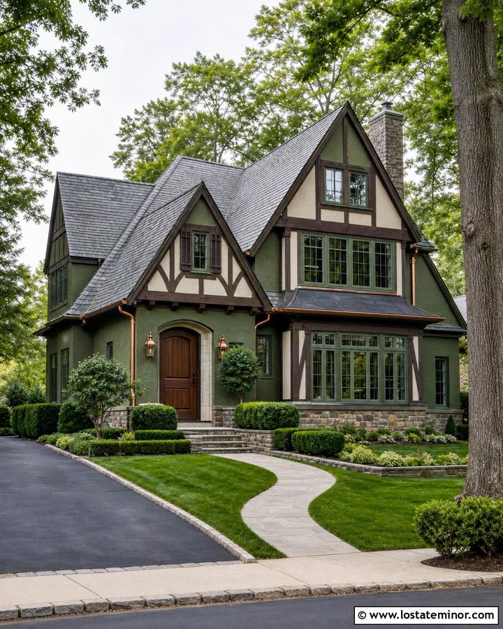 Moss Green House With Copper Window Frames - 30 Moss Green House Design With Window Frames Ideas