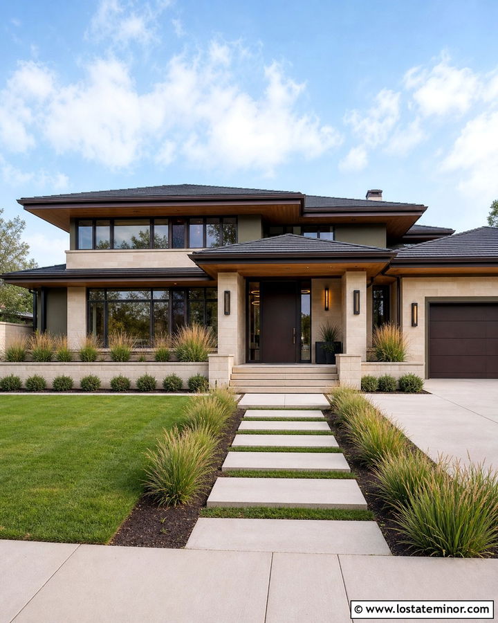 Moss Green House With Dark Bronze Front Door - 30 Moss Green House Design With Front Door Ideas