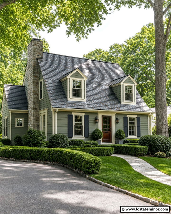 Moss Green House With Dormers And Slate Roof - 30 Moss Green House Design With Roof Ideas