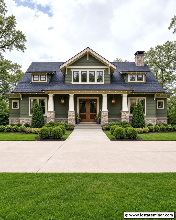 Moss Green House With Double Screen Doors - 30 Moss Green House Design With Screen Door Ideas
