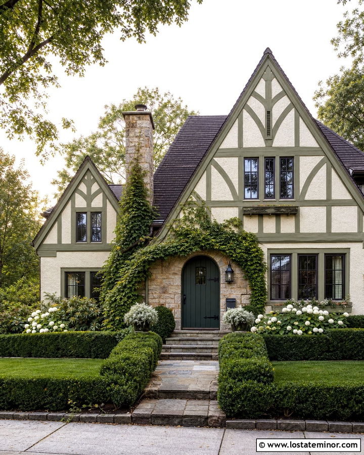 Moss Green House With Forest Green Front Door - 30 Moss Green House Design With Front Door Ideas