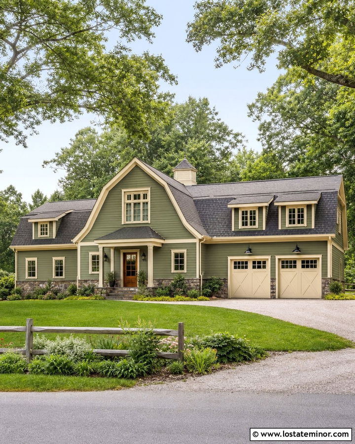 Moss Green House With Gambrel Roof - 30 Moss Green House Design With Roof Ideas