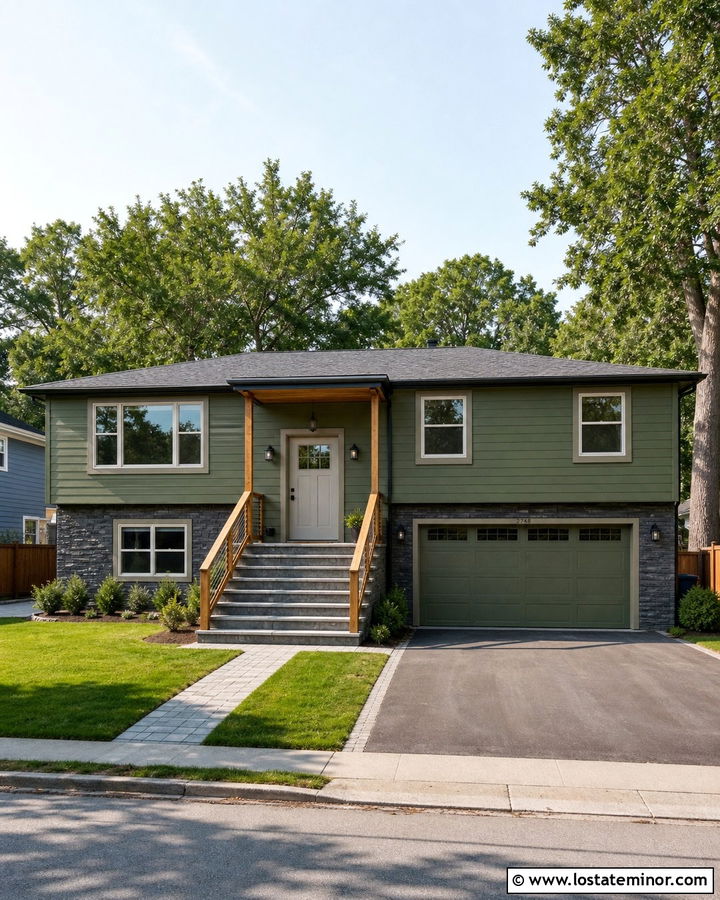 Moss Green House With Light Gray Front Door - 30 Moss Green House Design With Front Door Ideas