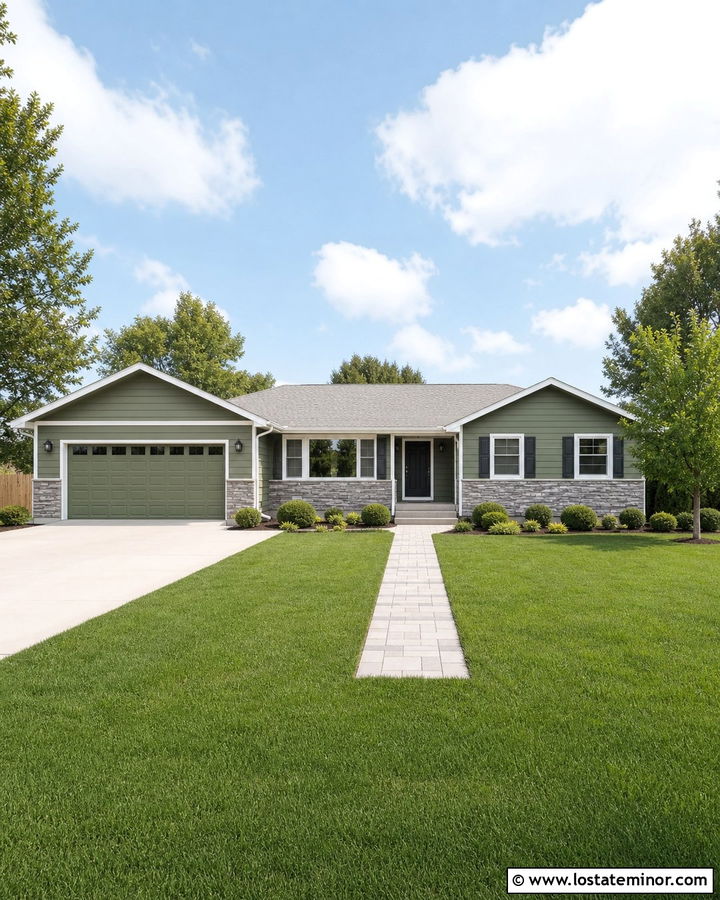 Moss Green House With Light Gray Roof - 30 Moss Green House Design With Roof Ideas