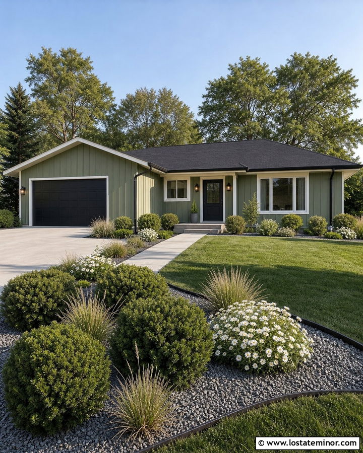 Moss Green House With Low Maintenance Landscaping - 30 Moss Green House Design With Landscaping Ideas