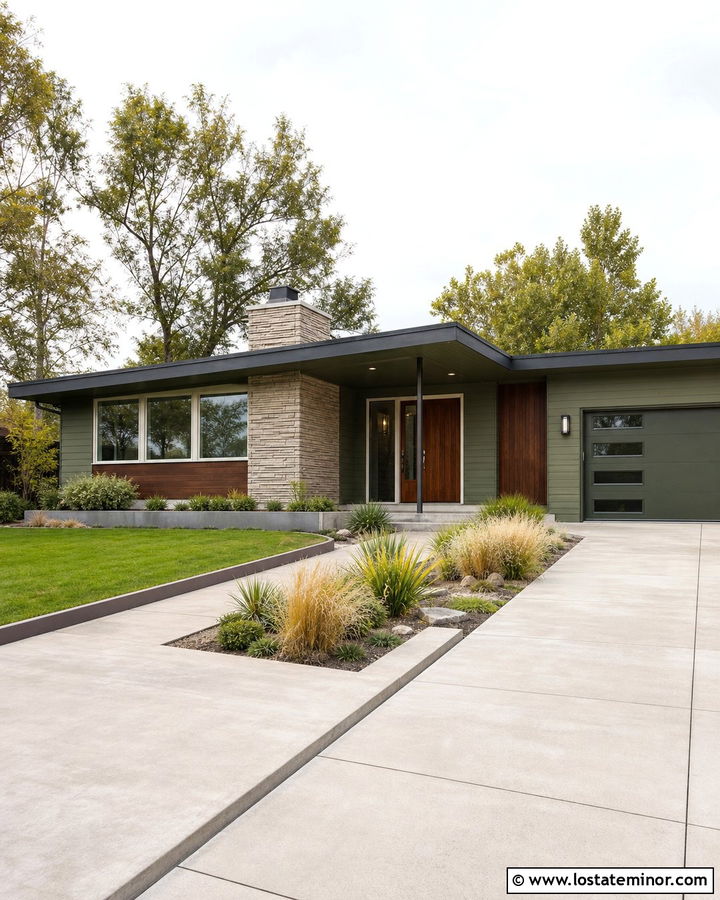 Moss Green House With Low Slope Roof - 30 Moss Green House Design With Roof Ideas