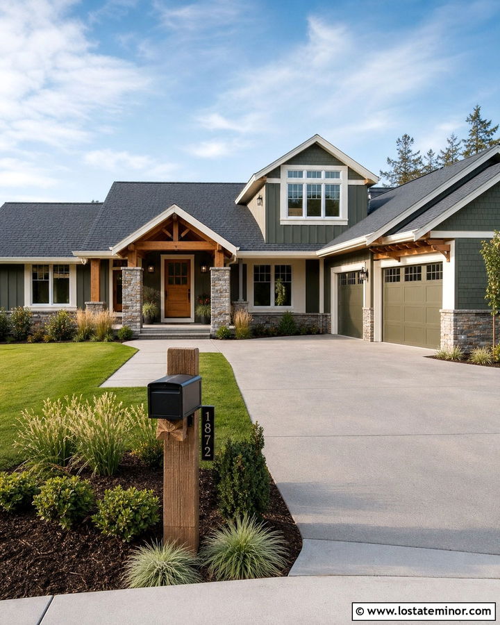 Moss Green House With Mailbox And Address Sign - 30 Moss Green House Design With Mailbox Ideas