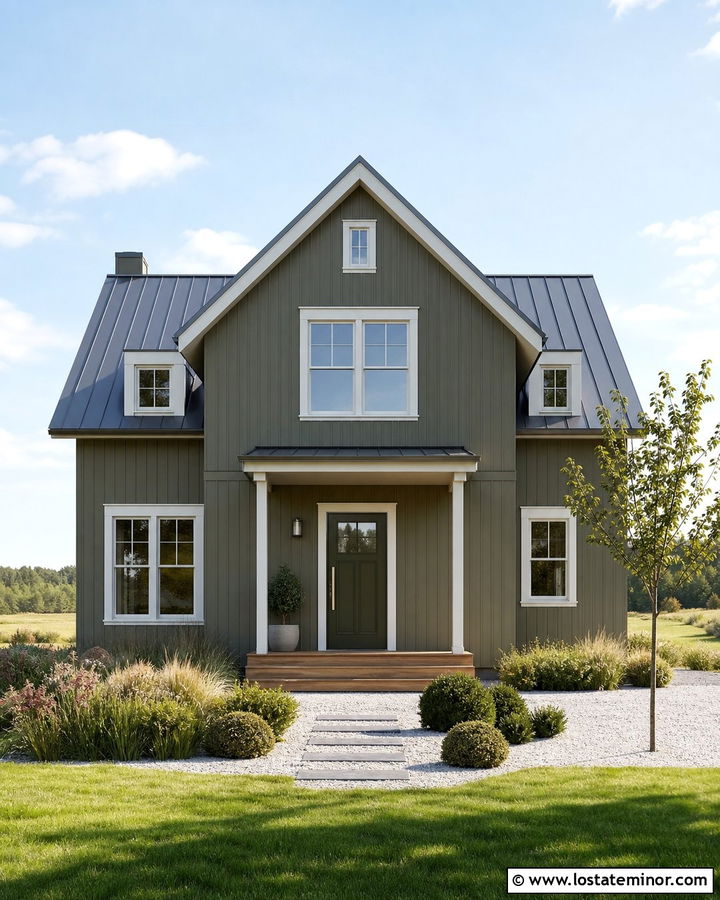 Moss Green House With Matching Green Front Door - 30 Moss Green House Design With Front Door Ideas