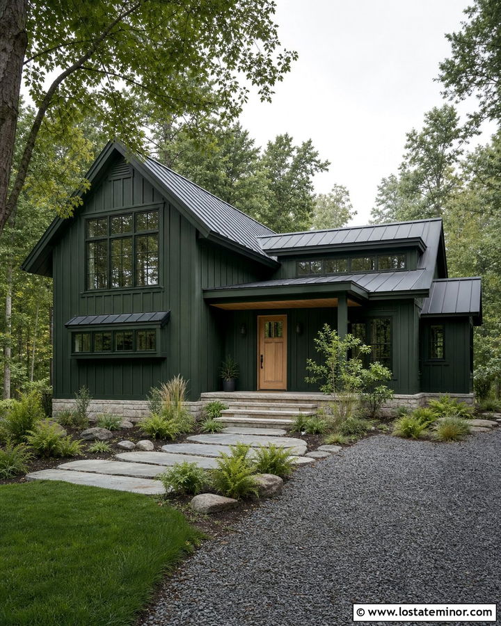 Moss Green House With Matching Green Window Frames - 30 Moss Green House Design With Window Frames Ideas
