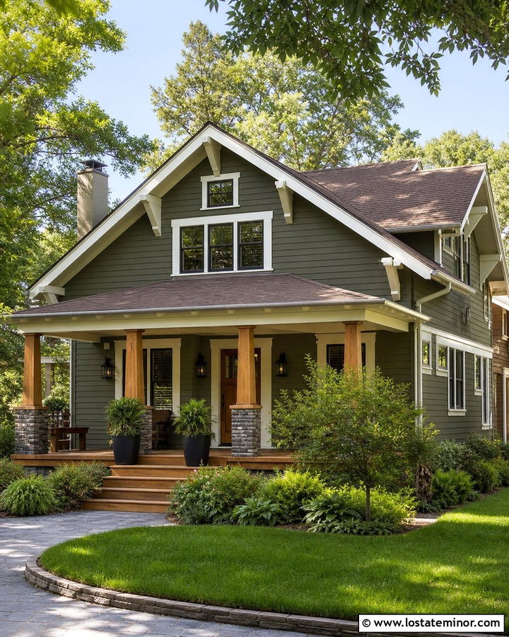 Moss Green House With Natural Cedar Deck - 30 Moss Green House Design With Deck Ideas
