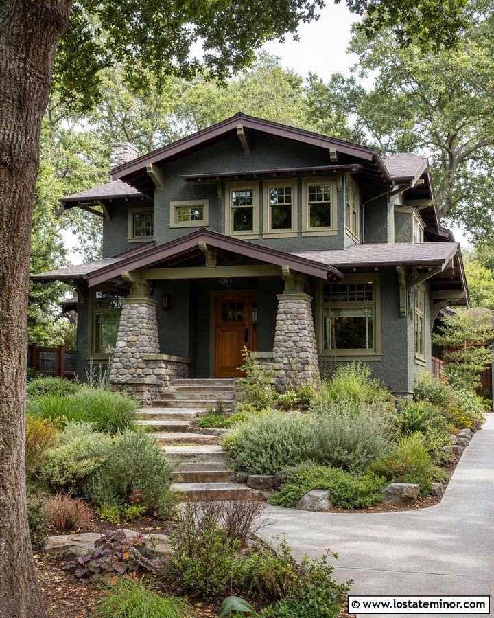 Moss Green House With Olive Window Frames - 30 Moss Green House Design With Window Frames Ideas