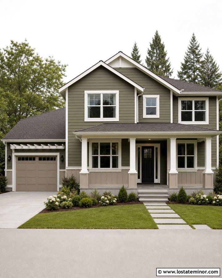 Moss Green House With Painted Panel Wainscoting - 30 Moss Green House Design With Wainscoting Ideas