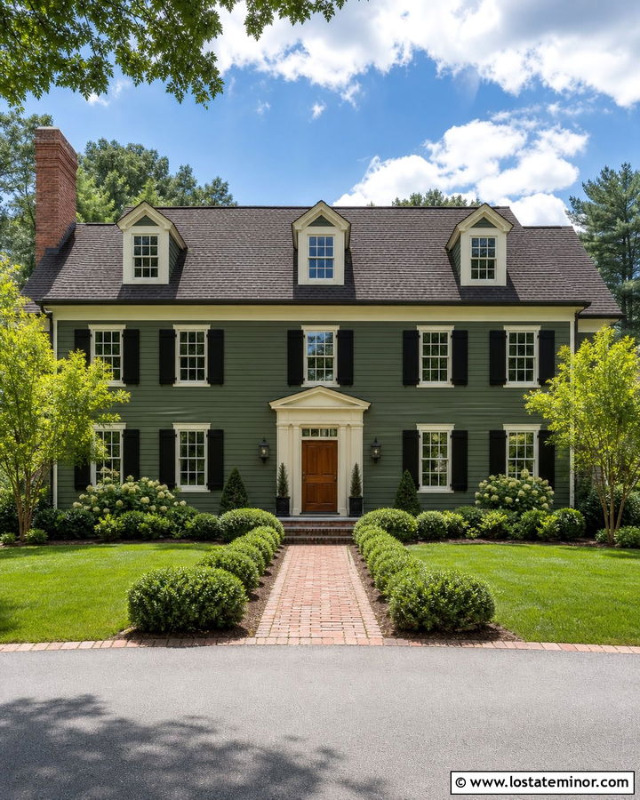 Moss Green House With Red Brick Chimney - 30 Moss Green House Design With Roof Ideas