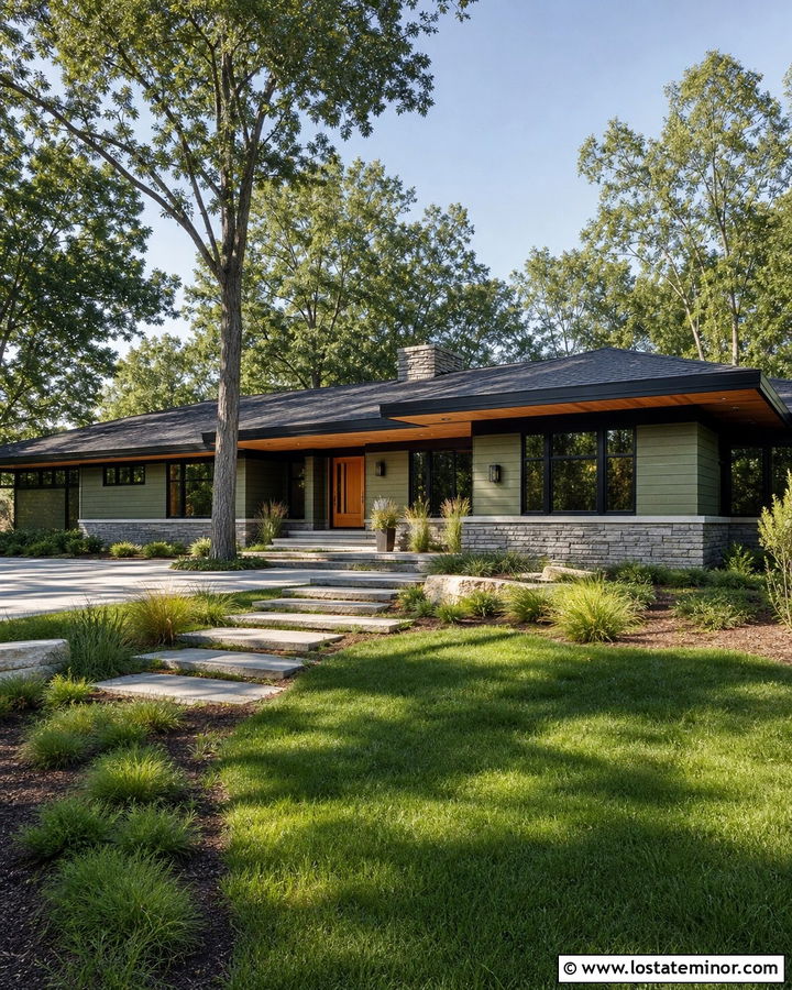 Moss Green House With Roof Overhangs - 30 Moss Green House Design With Roof Ideas
