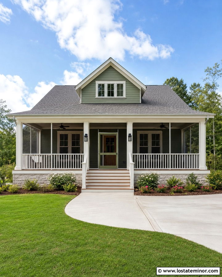 Moss Green House With Screened Porch Door - 30 Moss Green House Design With Screen Door Ideas