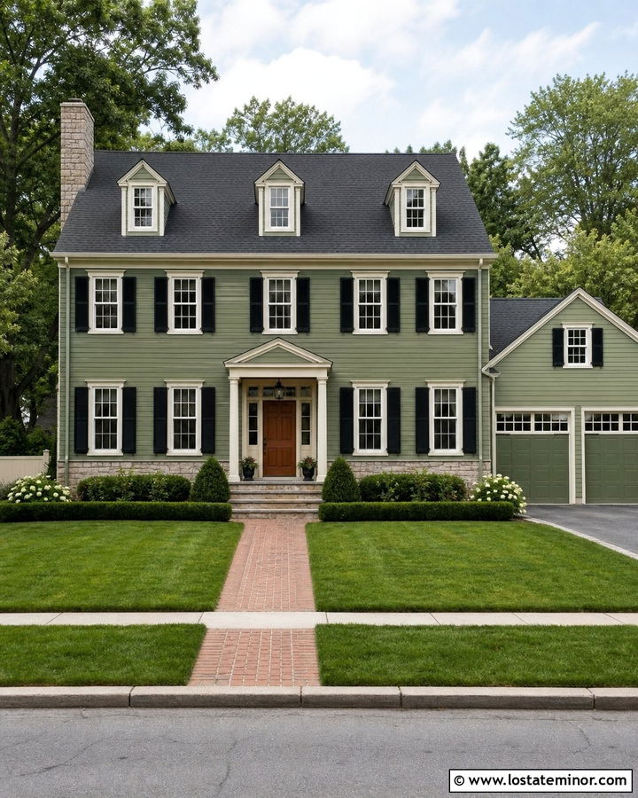 Moss Green House With Side Entry Garage - 30 Moss Green House Design With Garage Door Ideas