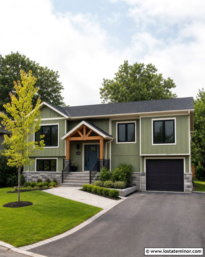 Moss Green House With Slate Blue Front Door - 30 Moss Green House Design With Front Door Ideas