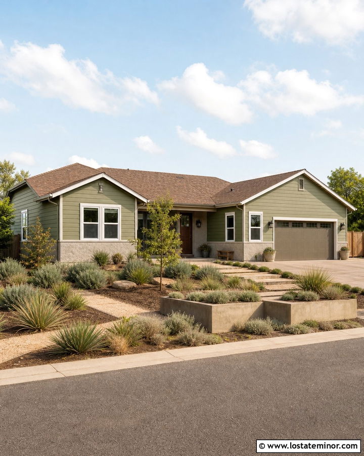 Moss Green House With Stucco Wainscoting - 30 Moss Green House Design With Wainscoting Ideas