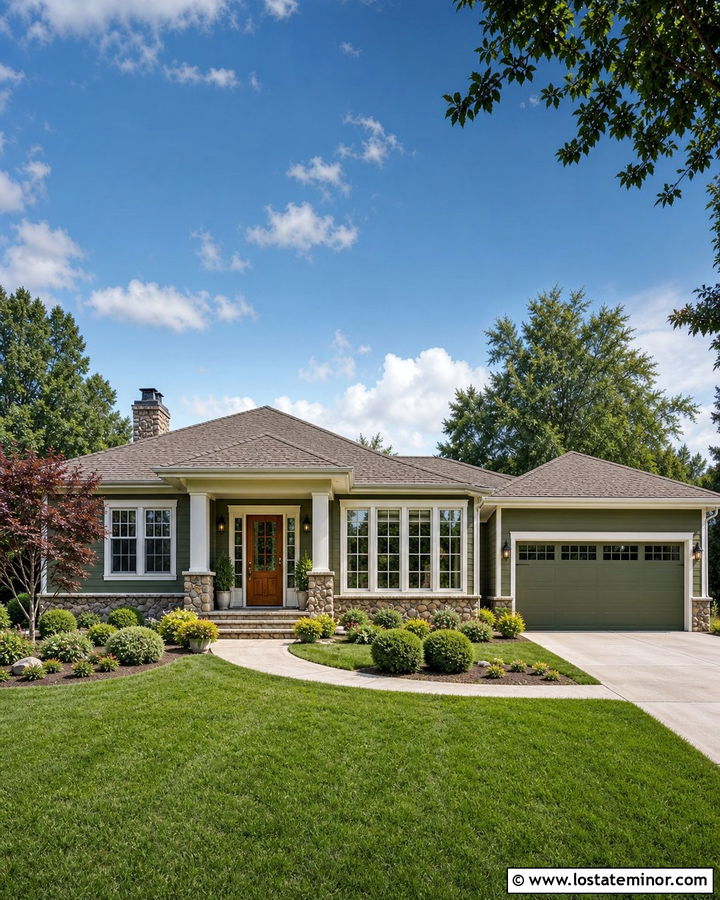 Moss Green House With Sunroom And Garage - 30 Moss Green House Design With Sunroom Ideas