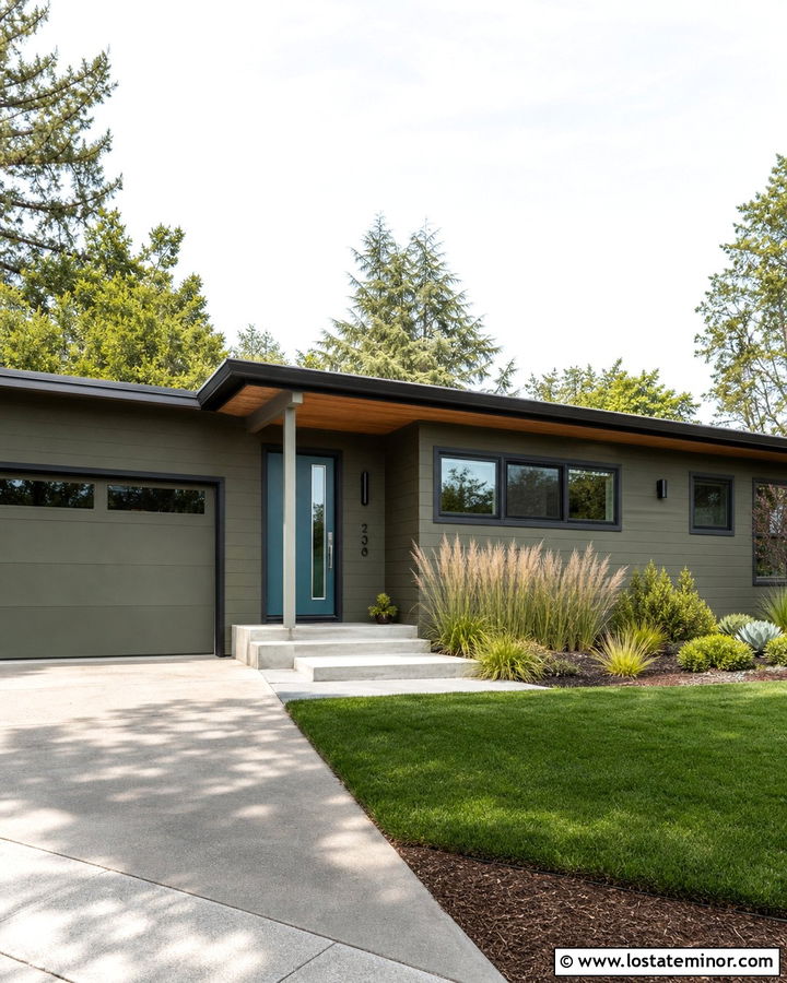 Moss Green House With Teal Entry Door - 30 Moss Green House Design With Entry Door Ideas