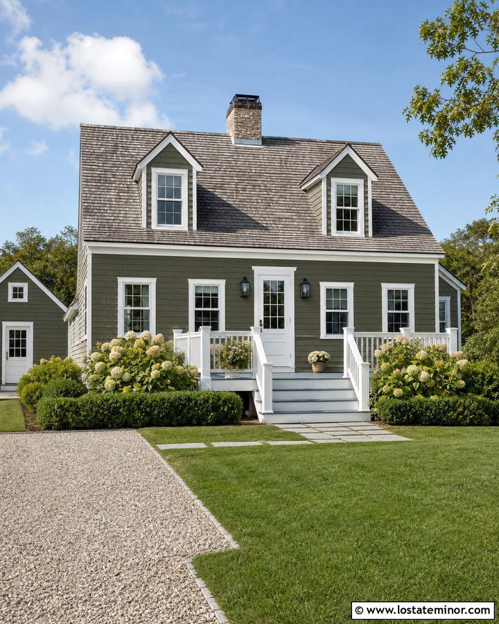 Moss Green House With White Entry Door - 30 Moss Green House Design With Entry Door Ideas