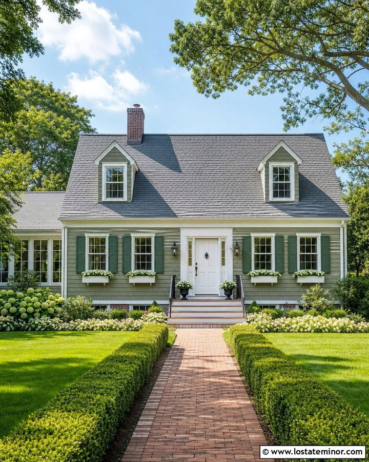 Moss Green House With White Front Door - 30 Moss Green House Design With Front Door Ideas
