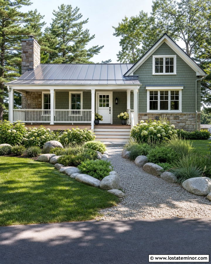 Moss Green Lake House With White Dutch Door - 30 Moss Green House Design With Dutch Door Ideas