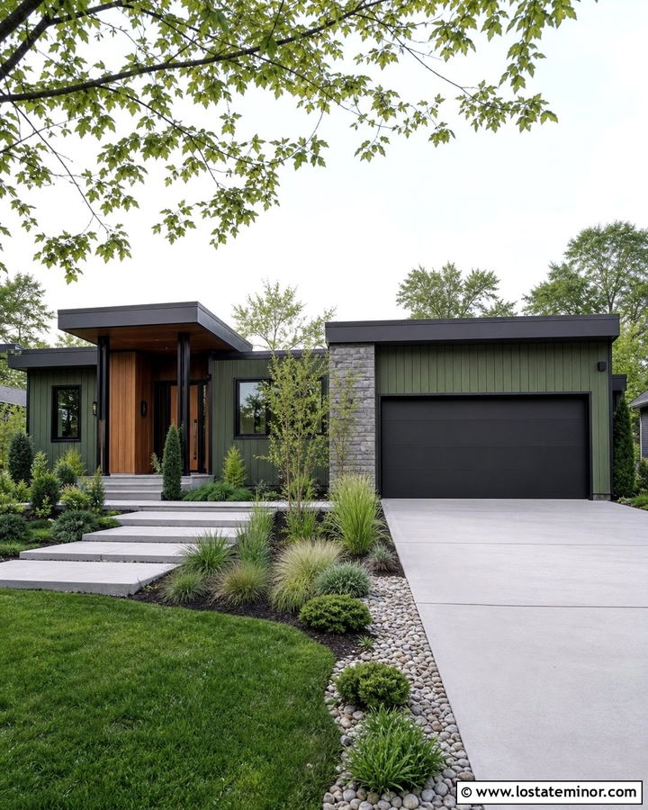 Moss Green Modern House With Flat Roof - 30 Moss Green House Design With Roof Ideas
