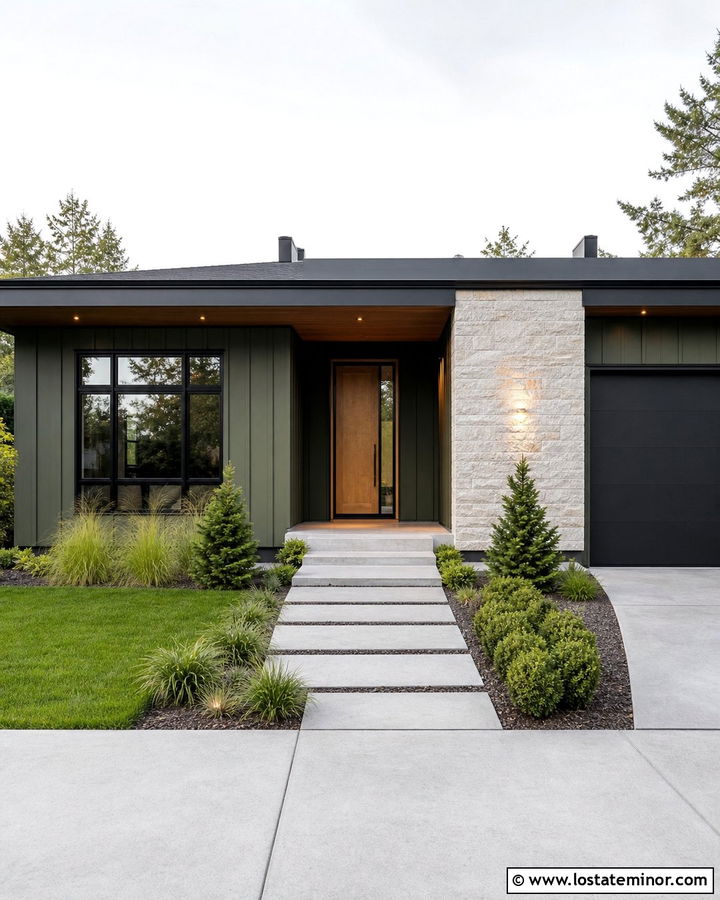 Moss Green Modern House With Glass Screen Door - 30 Moss Green House Design With Screen Door Ideas