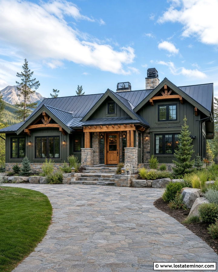 Moss Green Mountain House With Copper Dutch Door - 30 Moss Green House Design With Dutch Door Ideas