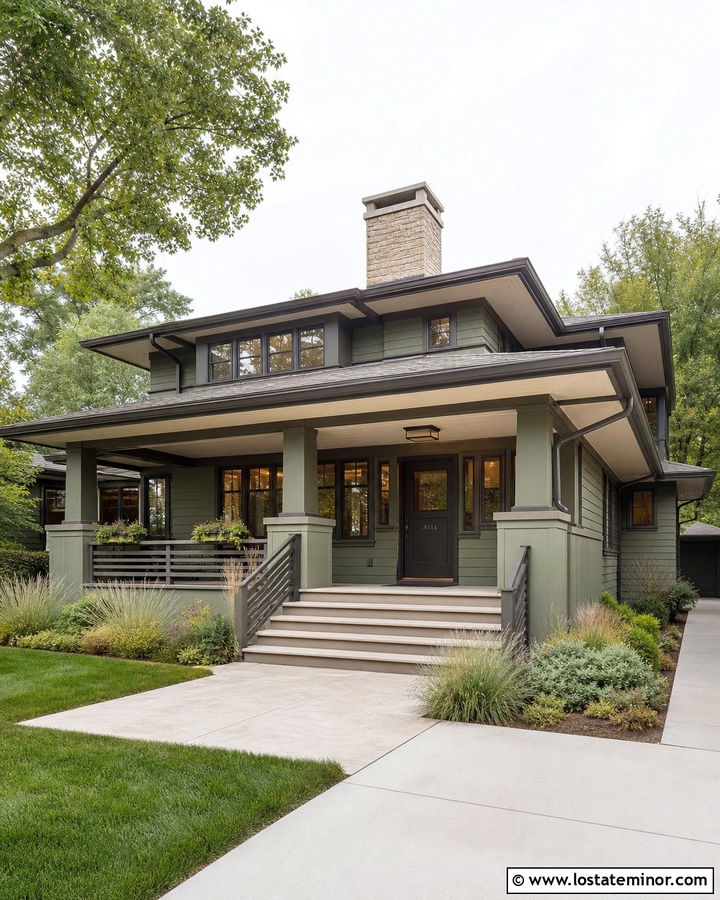 Moss Green Prairie House With Bronze Dutch Door - 30 Moss Green House Design With Dutch Door Ideas