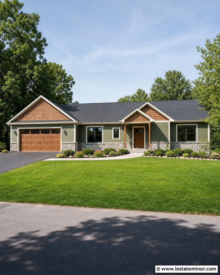 Moss Green Ranch House With Cedar Shake - 30 Moss Green House Design With Cedar Shake Ideas