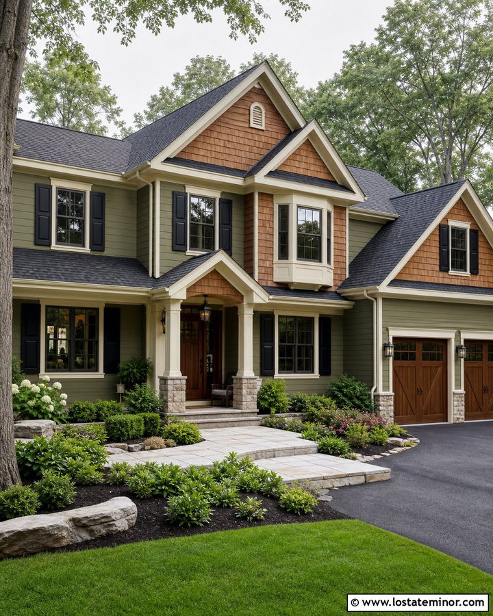 Moss Green Two Story House With Cedar Shake - 30 Moss Green House Design With Cedar Shake Ideas