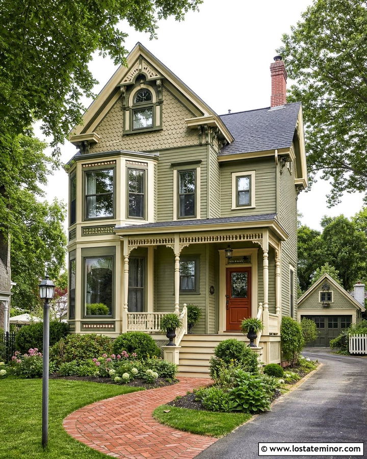 Moss Green Victorian With Brick Chimney - 30 Moss Green House Design With Chimney Ideas
