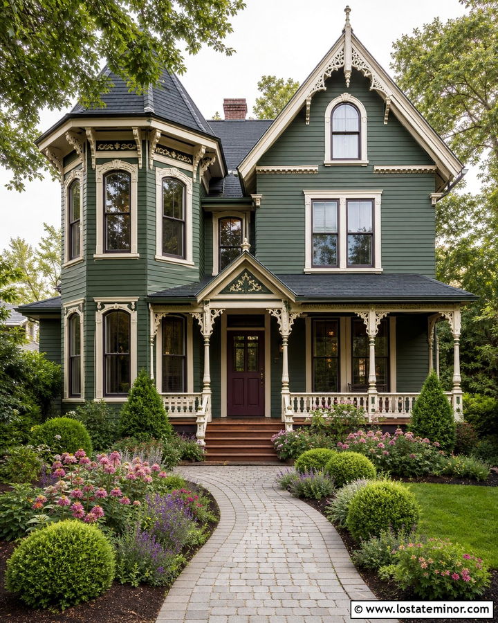 Moss Green Victorian With Plum Dutch Door - 30 Moss Green House Design With Dutch Door Ideas