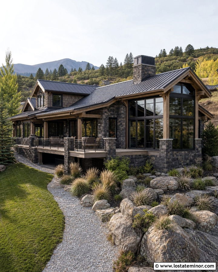 Mountain Stone House With Sunroom - 30 Stone House Design With Sunroom Ideas