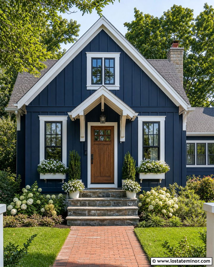 Navy Blue Board And Batten Cottage - 30 Navy Blue House Design With Board and Batten Ideas