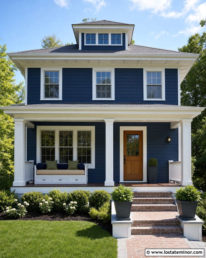 Navy Blue Four Square With Storage Daybed - 30 Navy Blue House Design With Daybed Ideas