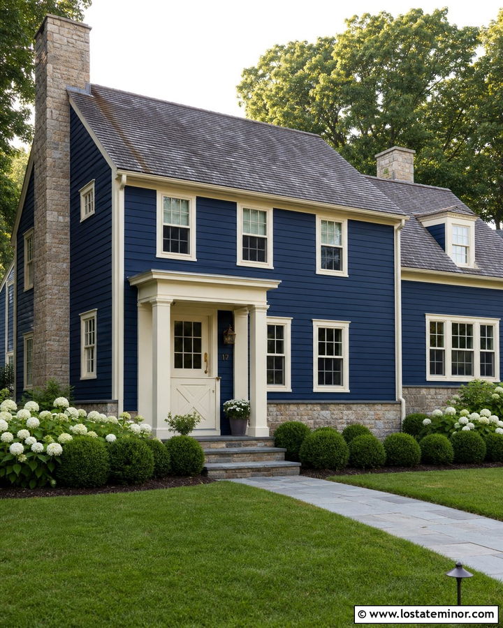 Navy Blue House With Cream Dutch Door - 30 Navy Blue House Design With Dutch Door Ideas