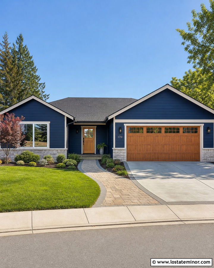 Navy Blue House With Dutch Door And Matching Garage - 30 Navy Blue House Design With Dutch Door Ideas